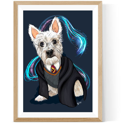 West Highland Terrier Character Portrait - Harry Potter