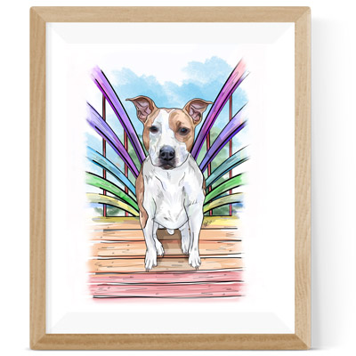Staffordshire Terrier - Rainbow Bridge Portrait
