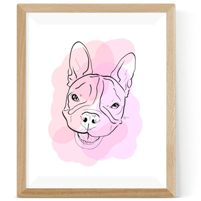 French Bulldog Line Portrait